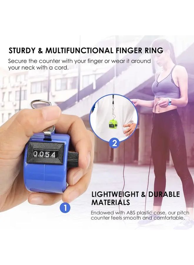 6pcs Polychrome Handheld Manual Counter Clicker 4 Digit with Finger Ring for Sports Knitting Golf Events - Image 4